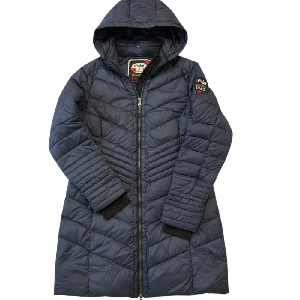 Pajar Canada Womens Long Down Puffer Jacket Hypoallergenic Navy Packable Coat XL